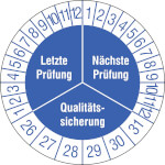 Prüfplaketten - Qualitätssicherung