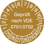 Prüfplakette Geprüft nach VDE 0701/0702