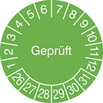 Prüfplakette Geprüft grün/weiß