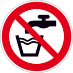 Verbotsschild Kein Trinkwasser