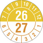 Prüfplakette Halbjahresplakette mit 2-stelliger Jahreszahl, jahresübergreifend