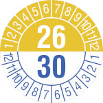 Prüfplakette 4- Jahresplakette mit 2-stelliger Jahreszahl