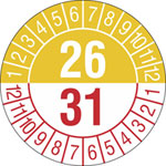 Prüfplakette 5- Jahresplakette mit 2-stelliger Jahreszahl