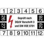 Prüfplakette Geprüft nach DGUV Vorschrift 3 und DIN VDE 0701 weiß/schwarz