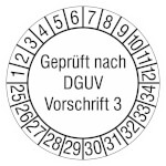 Prüfplakette Geprüft nach DGUV Vorschrift 3