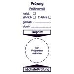 Grundplakette Prüfung