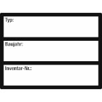 Inventaretiketten Typ / Baujahr / Inventar-Nr.