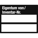 Inventaretiketten Eigentum von / Inventar-Nr.