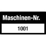 Inventaretiketten Maschinen-Nr.