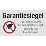 Garantiesiegel Garantie erlischt bei beschädigtem Siegel