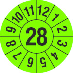 Prüfplakette Jahresplakette 2028 Farbe: grün