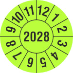 Prüfplakette Jahresplakette mit 4-stelliger Jahreszahl Farbe: grün