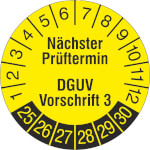 Prüfplakette Nächster Prüftermin DGUV Vorschrift 3