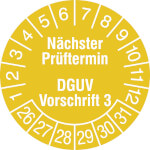 Prüfplakette Nächster Prüftermin DGUV Vorschrift 3
