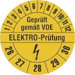 Prüfplakette Geprüft gemäß VDE - ELEKTRO PRÜFUNG