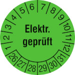 Prüfplakette Elektr. Geprüft Farbe: leuchtgrün