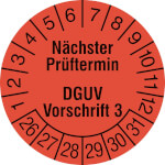 Prüfplakette Nächster Prüftermin DGUV Vorschrift 3