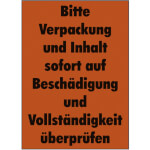 Verpackungsetikett Bitte Verpackung und Inhalt sofort auf B