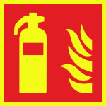 Brandschutzschild PLUS - langnachleuchtend + tagesfluoreszierend Feuerlöscher