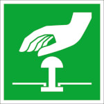 Fluchtwegschild - langnachleuchtend Not-Halt-Knopf