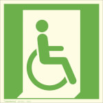 Fluchtwegschild - langnachleuchtend Notausgang für gehbeinterächtigte Personen rechts
