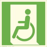 Fluchtwegschild - langnachleuchtend Notausgang für gehbeinterächtigte Personen links