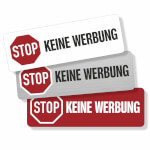 Hinweisschild Stop keine Werbung