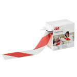 3M Absperrband rot/weiß schraffiert Flatterband in Spenderbox mit Abrollvorrichtung