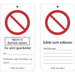 Wartungsanhänger mit Sicherheitszeichen Nicht in Betrieb setzen