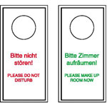 Hinweisschild für Gaststätten, Pensionen, Hotels Anhänger für Türklinken, deutsch/englisch