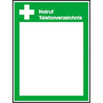 Aushang - Notfall - langnachleuchtend Notruf Telefonverzeichnis
