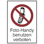 Verbots-Kombischild Foto-Handy benutzen verboten