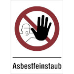Gefahrstoffkennzeichnung, Verbots-Kombischild Zutritt für Unbefugte verboten Asbestfeinstaub