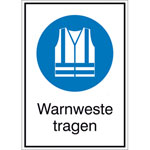 Gebots-Kombischild Warnweste tragen