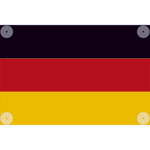 Deutschlandflagge Grund: weiß, Druck: schwarz, rot, gelb