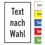 Individuell gefertigtes Kunststoffschild mit Text und Grundfarbe nach Wahl