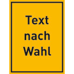 Individuell gefertigtes Hinweisschild zur Baustellenkennzeichnung mit Text und Sicherheitszeichen, PVC-Hartschaumplatte 3,0 mm weiß,