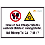 Individuell gefertigtes Hinweisschild PVC-Hartschaumplatte 3,0 mm weiß, Ecken spitz, ohne Bohrung