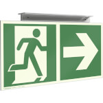 Fluchtwegschild zur Deckenmontage zur zweiseitigen Fluchtwegkenneichnung