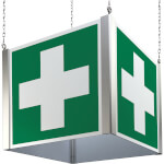 Rettungszeichenwürfel zur Deckenabhängung Erste Hilfe