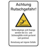 Warn-Kombischild Achtung Rutschgefahr
