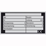 Typenschild zur Selbstbeschriftung