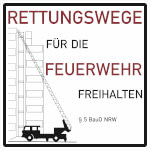 Hinweisschild für Feuerwehrzufahrten Rettungswege für die Feuerwehr freihalten