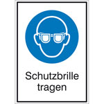 Gebots-Kombischild Schutzbrille tragen