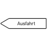 Verkehrsschild Wegweiser Ausfahrt linksweisend