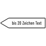 Verkehrsschild Wegweiser mit Text nach Wahl, linksweisend VZ: 432-10