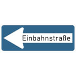 Verkehrsschild Einbahnstraße linksweisend VZ: 220-10