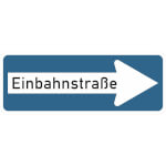 Verkehrsschild Einbahnstraße rechtsweisend VZ: 220-20