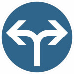 Verkehrsschild Vorgeschriebene Fahrtrichtung links und rechts VZ: 214-30