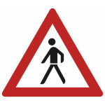 Verkehrsschild Fußgänger Aufstellung rechts VZ: 133-10